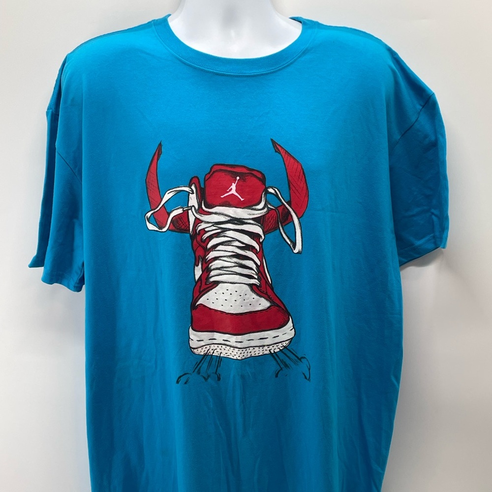 Jordan T-Shirt with Red Sneaker Bull Graphic